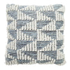 Hand-Woven Blue & Cream Boho Decorative Throw Pillow - 17.5" x 17"